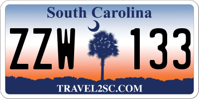 SC license plate ZZW133