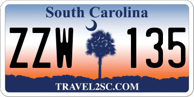 SC license plate ZZW135