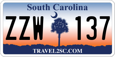 SC license plate ZZW137