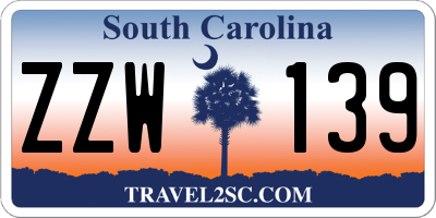 SC license plate ZZW139