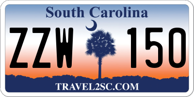 SC license plate ZZW150