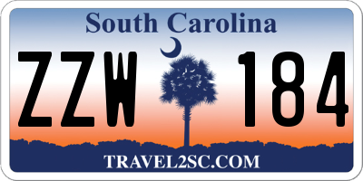 SC license plate ZZW184