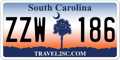 SC license plate ZZW186