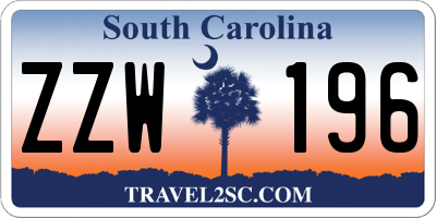 SC license plate ZZW196