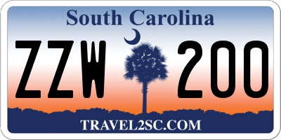 SC license plate ZZW200