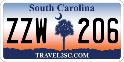 SC license plate ZZW206