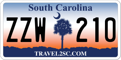 SC license plate ZZW210