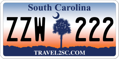 SC license plate ZZW222