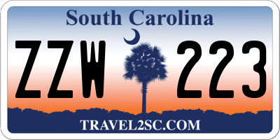 SC license plate ZZW223