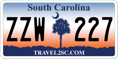 SC license plate ZZW227