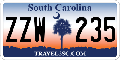 SC license plate ZZW235