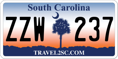 SC license plate ZZW237