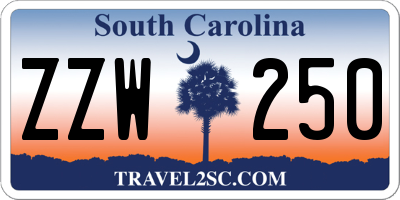 SC license plate ZZW250