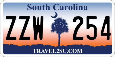 SC license plate ZZW254