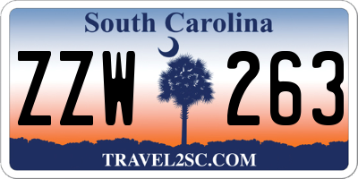 SC license plate ZZW263