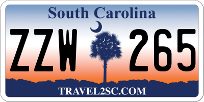 SC license plate ZZW265