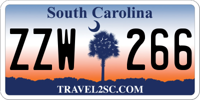 SC license plate ZZW266