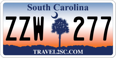 SC license plate ZZW277