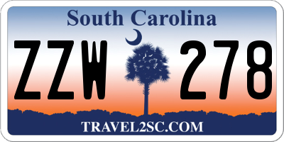 SC license plate ZZW278