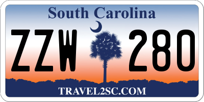 SC license plate ZZW280