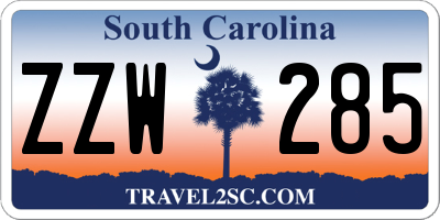 SC license plate ZZW285