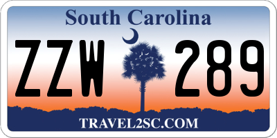 SC license plate ZZW289