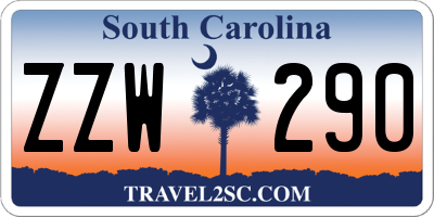 SC license plate ZZW290