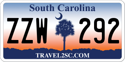 SC license plate ZZW292