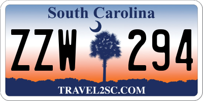 SC license plate ZZW294