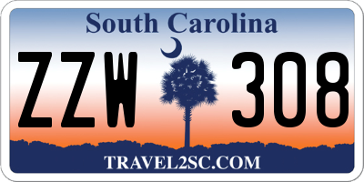SC license plate ZZW308