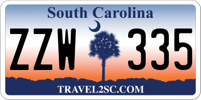 SC license plate ZZW335