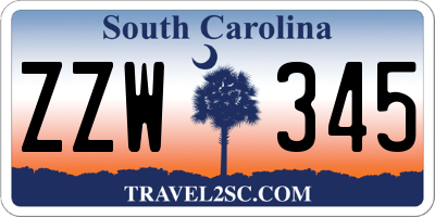SC license plate ZZW345