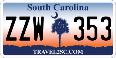 SC license plate ZZW353