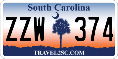 SC license plate ZZW374
