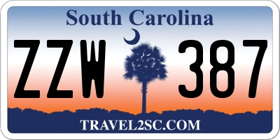 SC license plate ZZW387