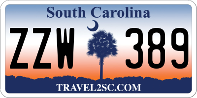 SC license plate ZZW389