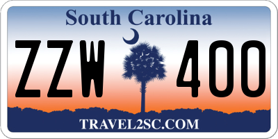 SC license plate ZZW400