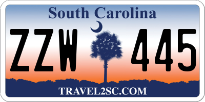 SC license plate ZZW445