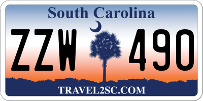 SC license plate ZZW490