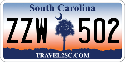 SC license plate ZZW502