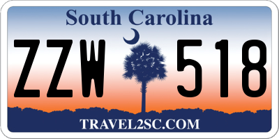 SC license plate ZZW518