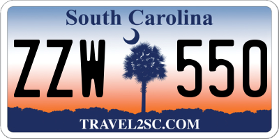 SC license plate ZZW550