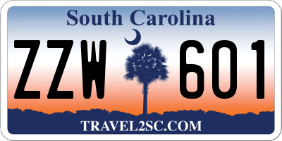 SC license plate ZZW601