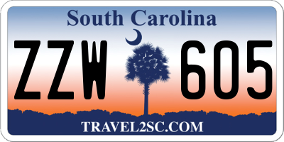 SC license plate ZZW605