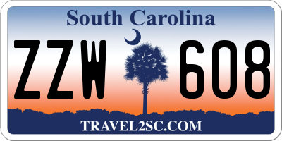 SC license plate ZZW608