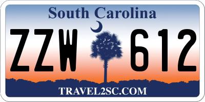 SC license plate ZZW612