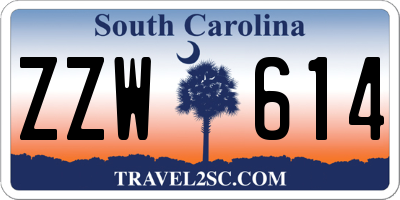 SC license plate ZZW614