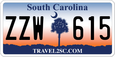 SC license plate ZZW615