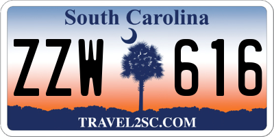 SC license plate ZZW616