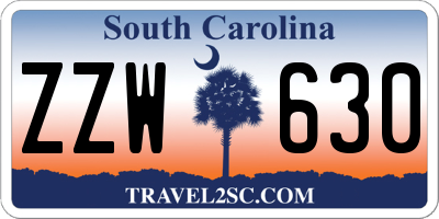 SC license plate ZZW630